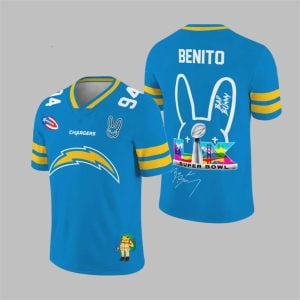 LA Chargers Bad Bunny Bowl LX 2025 2026 Jersey 1 1