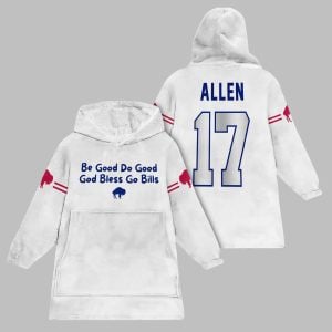 2025 Bills Josh Allen 17 Blanket Hoodie 1