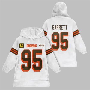 2025 Garrett 95 Captain Cleveland Football Blanket Hoodie 1