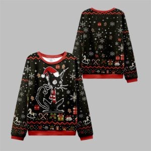 2025 Christmas Messy Cat Ugly Christmas Sweater 1 1