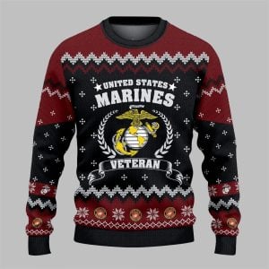 2025 Christmas US MARINES Veteran USMC Ugly Sweater 1