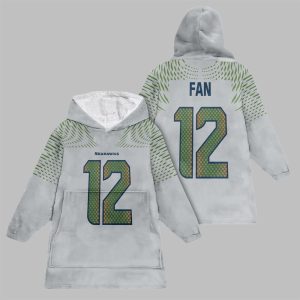 2025 Fan 12 Seattle Football Blanket Hoodie 1