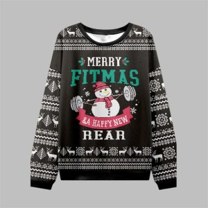 2025 Christmas Merry Fitmas Rear Ugly Sweater 1 1