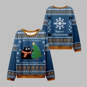 What It's Christmas Cat Ugly Sweater 2025 Christmas