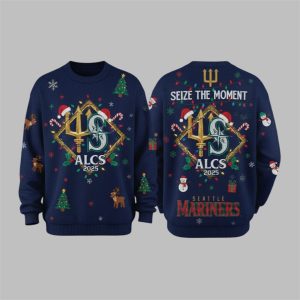 Mariners ALCS 2025 Seize The Moment Ugly Christmas Sweater 1 1