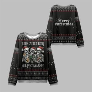 2025 Christmas Look at Me Being Festive Ugly Sweater 1 1