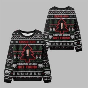 2025 Christmas Error 404 Not Found Ugly Sweater 1 1