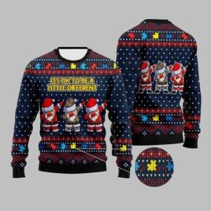 2025 Christmas Its Ok To Be A Little Different Ugly Sweater 1 1