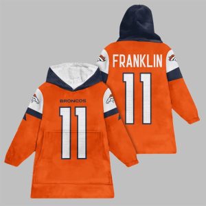 2025 Franklin 11 Broncos Football Blanket Hoodie 1