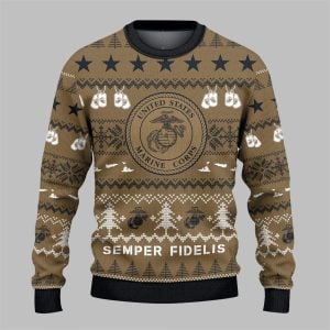 2025 Christmas USMC Semper Fi Ugly Sweater 1