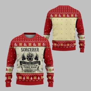 2025 Christmas DnD Sorcerer The Arcane Touched Ugly Sweater 1 1