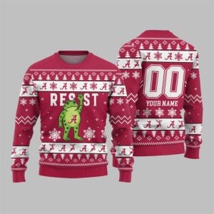2026 Christmas Crimson Tide Portland Frog Resist Ugly Sweater 1 1