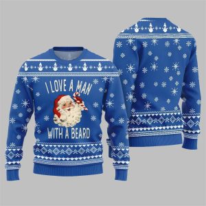 2025 Christmas Love Man With Beard Ugly Sweater