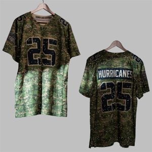 2025 Miami Hurricanes Military Camo Jersey 0