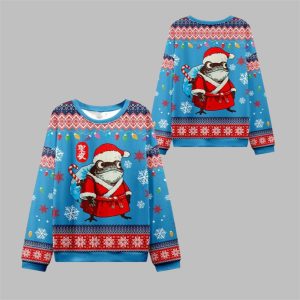 2025 Christmas Frog Brings Gifts Ugly Sweater 1 1