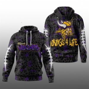 2025 Vikings Graffiti For Life Hoodie 1 1