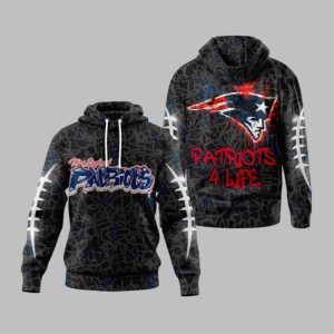 2025 England Patriots Graffiti My Team 4 Life Hoodie