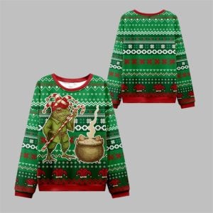 2025 Christmas Frog Making Soup Ugly Sweater