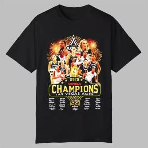 Aces Victory 2025 Champions Signatures Team Shirt 0 0