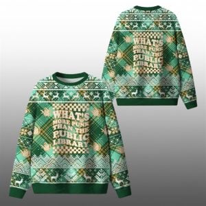 2025 Christmas What's More Punk Than The Public Library Ugly Sweater