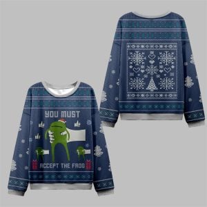 2025 Christmas You Must Accept The Frog Ugly Sweater 0