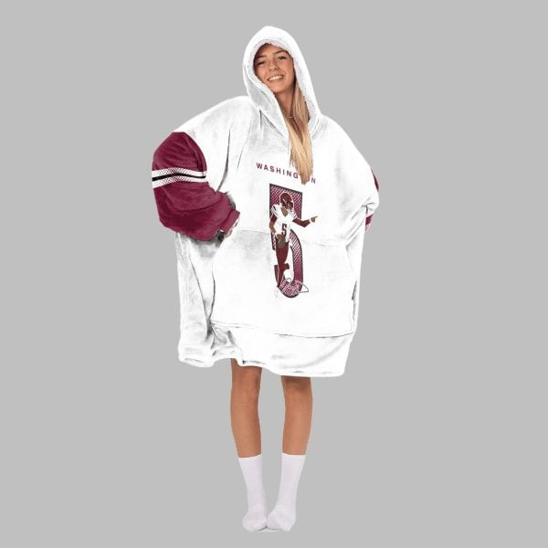 2025 Daniels 5 Washington Football Blanket Hoodie 5