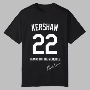 Dodgers Clayton Kershaw Thanks for the Memories 2025 T Shirt 0 0