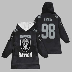 2025 Raiders Nation Crosby 98 Blanket Hoodie 1
