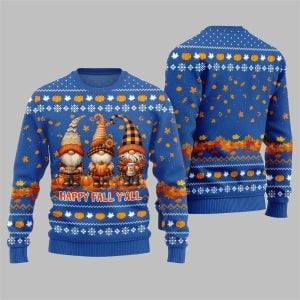 2025 Happy Fall Yall Gnome Ugly Thanksgiving Sweater 1