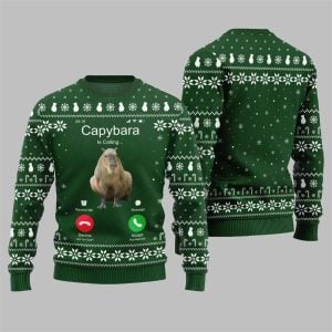 2025 Christmas Calling Capybara Ugly Sweater 4