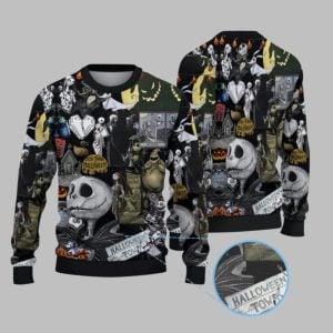 2025 The Nightmare Before Christmas Halloween Town Ugly Sweater 1 1
