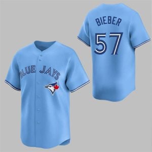 3 2025 Blue Jays Justin Bieber Shane Bieber 57 Jersey 1