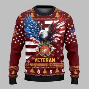 USMC Veteran Ugly Sweater 2025 Christmas 1