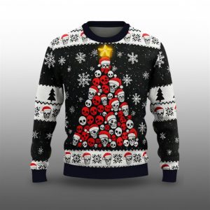 2025 Christmas Skull Tree Christmas Ugly Sweater 1 1