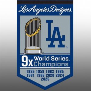 Dodgers 9 Time World Series 2025 Champions Flag 1 1