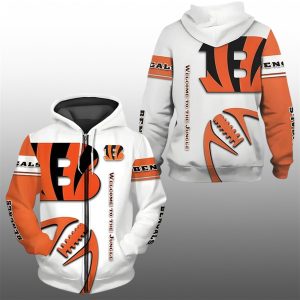 2025 Bengals Welcomne To The Jungle Zip Hoodie 1