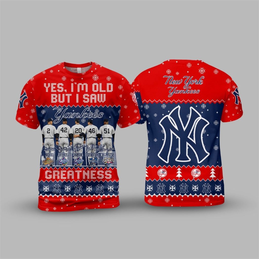 2025 Christmas Yes I'm Old But I Saw Yankees Greatness Shirt