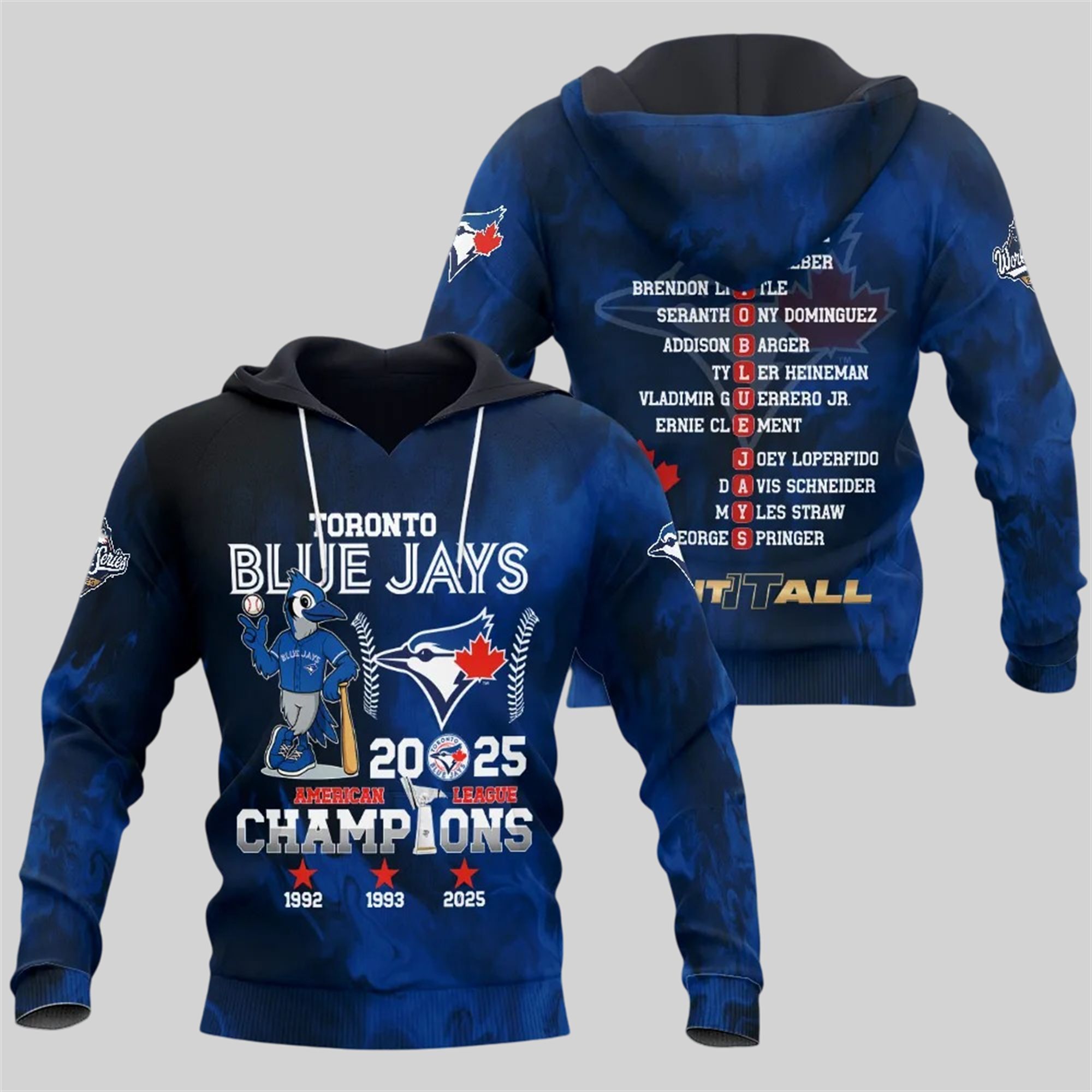 10 Blue Jays World Series American League Champions 2025 Hoodie 10 Blue Jays World Series American League Champions 2025 Hoodie