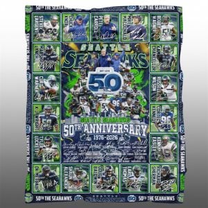 1976 2026 Seahawks 50th Anniversary Legends Blanket 1