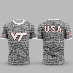 4 2025 Virginia Tech Stone Wall USA Shirt