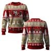 2025 49ers Reindeer Football Christmas Ugly Sweater 1 2