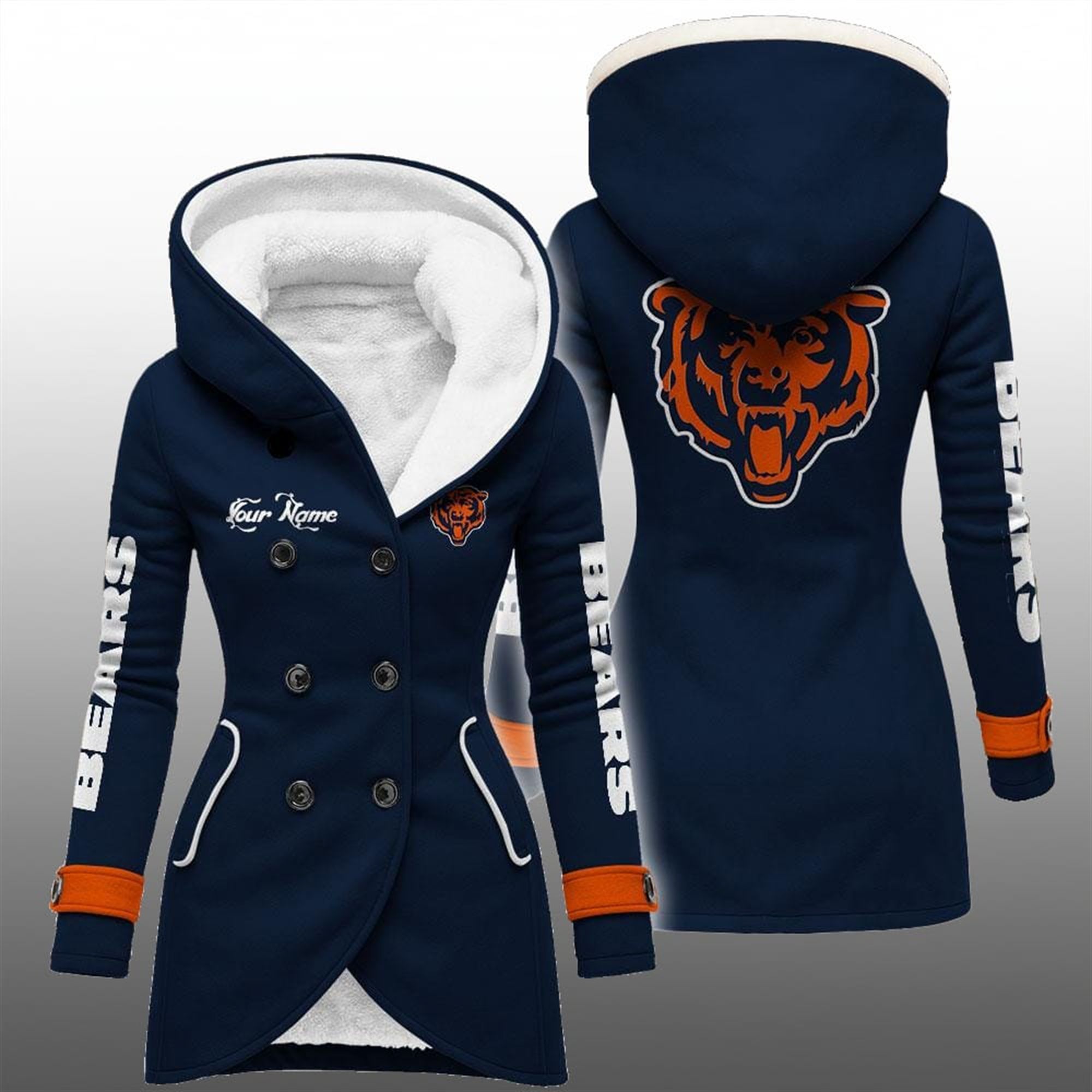 2025 Bears Long Hooded Fleece Jacket 2 2025 Bears Long Hooded Fleece Jacket 2