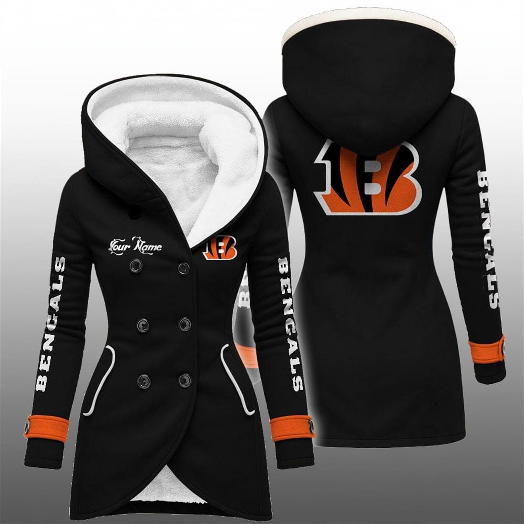 2025 Bengals Long Hooded Fleece Jacket 3 2025 Bengals Long Hooded Fleece Jacket 3