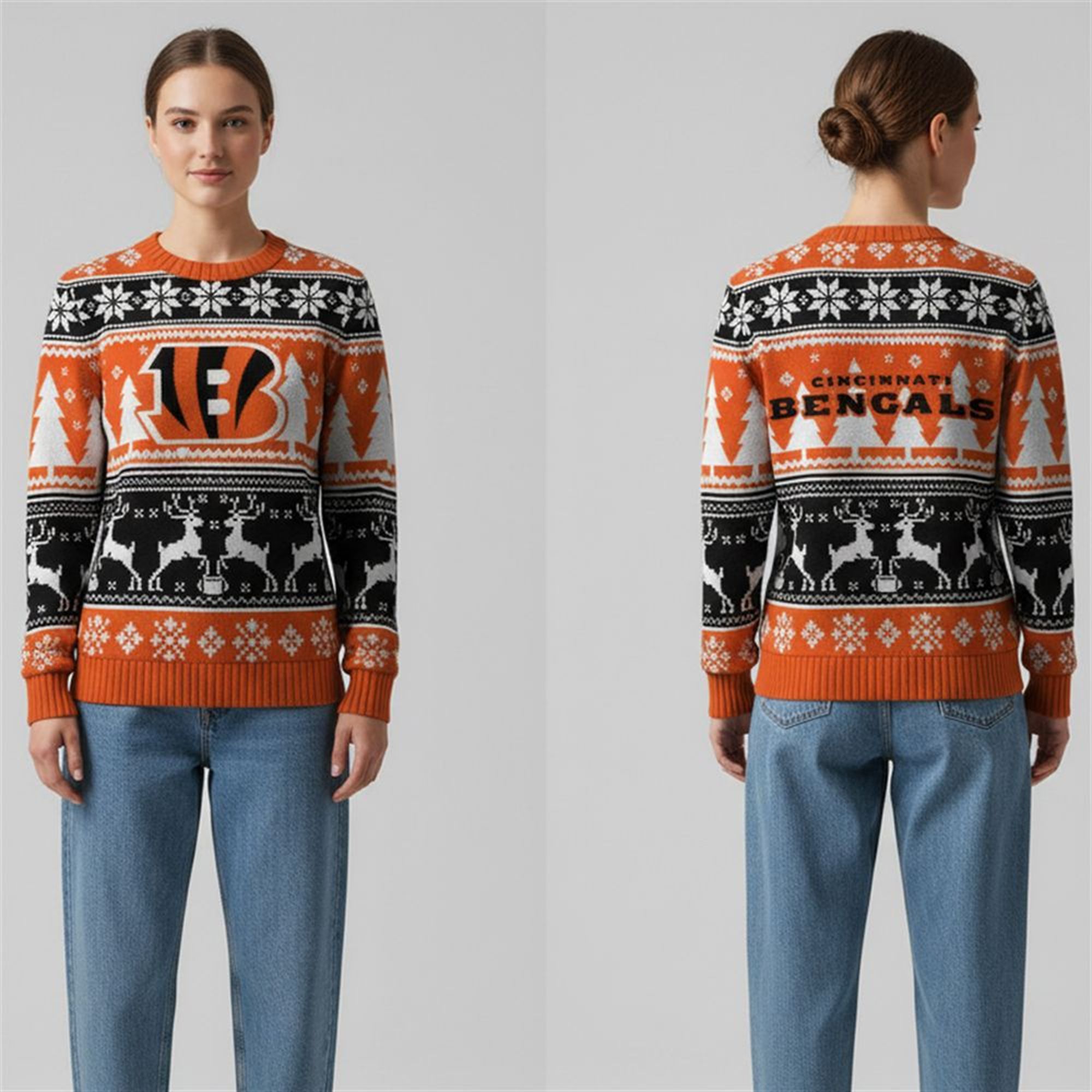 2025 Bengals Reindeer Football Christmas Ugly Sweater 1 2 2025 Bengals Reindeer Football Christmas Ugly Sweater 1 2