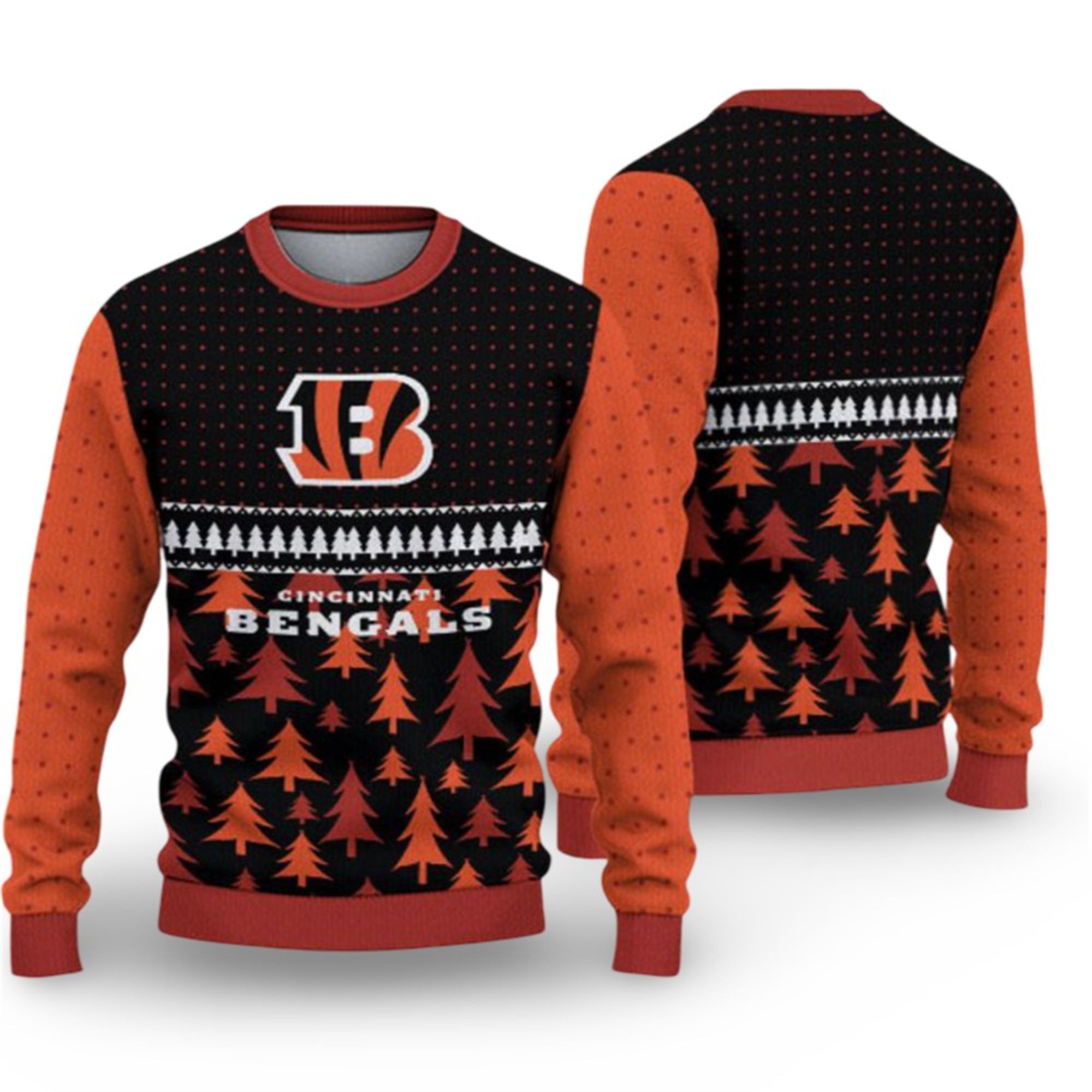 2025 Bengals Ugly Christmas Sweater 2 2025 Bengals Ugly Christmas Sweater 1 2