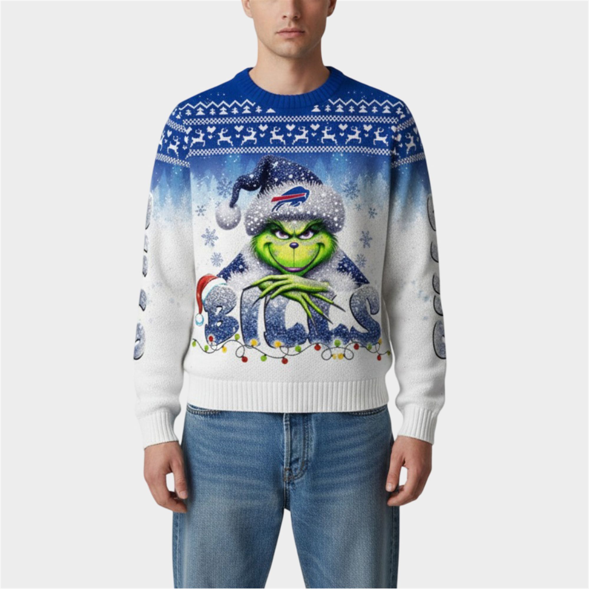 2025 Bills Grnch Season Christmas Ugly Sweater 1 2 2025 Bills Grnch Season Christmas Ugly Sweater 1 2