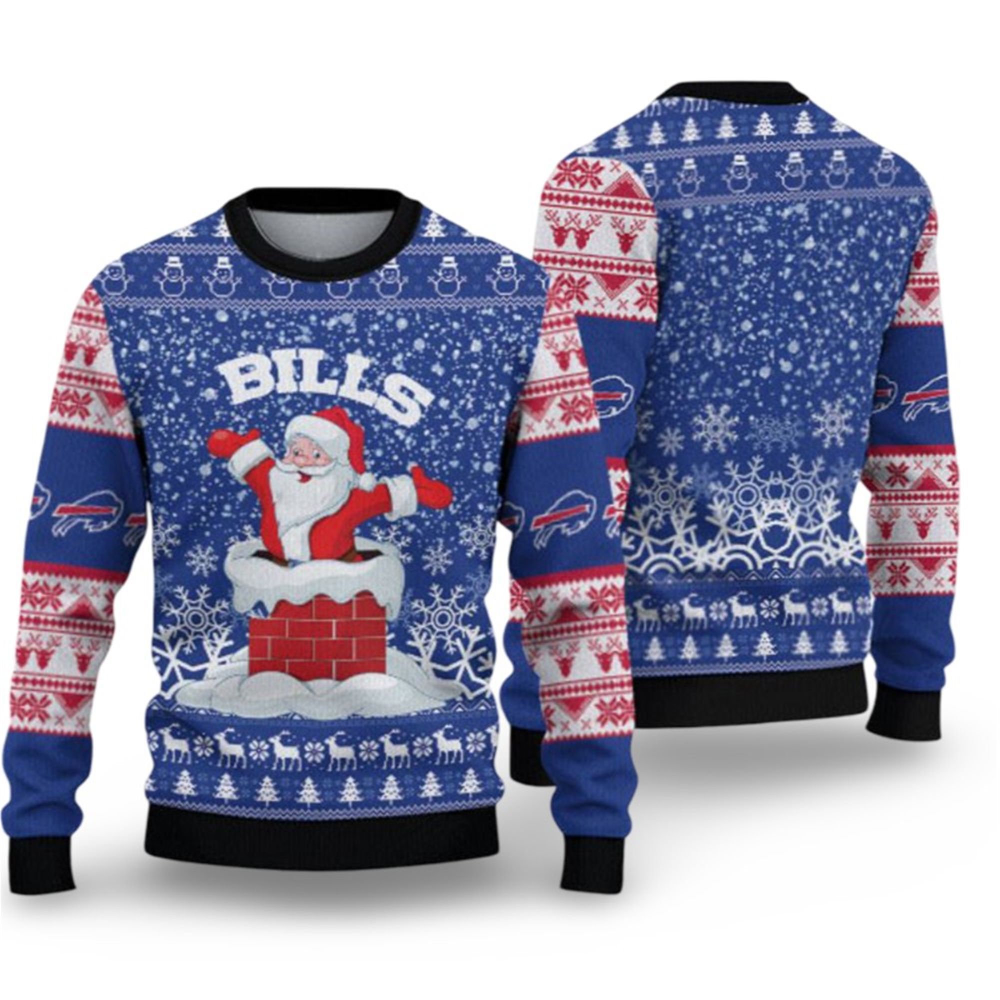 2025 Bills Santa Ugly Christmas Sweater 2 2025 Bills Santa Ugly Christmas Sweater 1 2