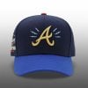 2025 Braves Bolts and Thunder Truist Park Nightshade Golden Metallic Hat 1