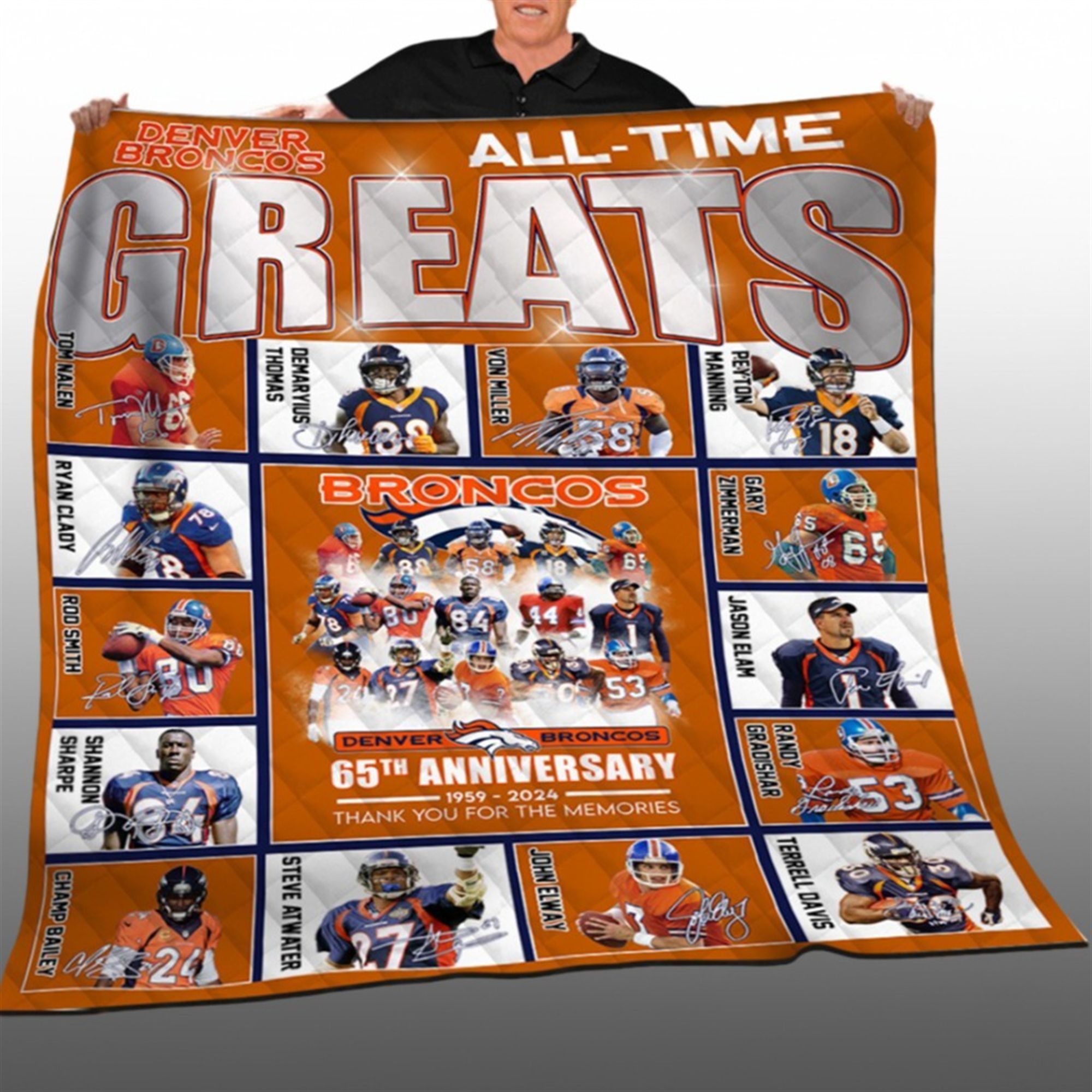2025 Broncos All Time Greats 65Th Anniversary Blanket 1 1 2025 Broncos All Time Greats 65Th Anniversary Blanket 1 1