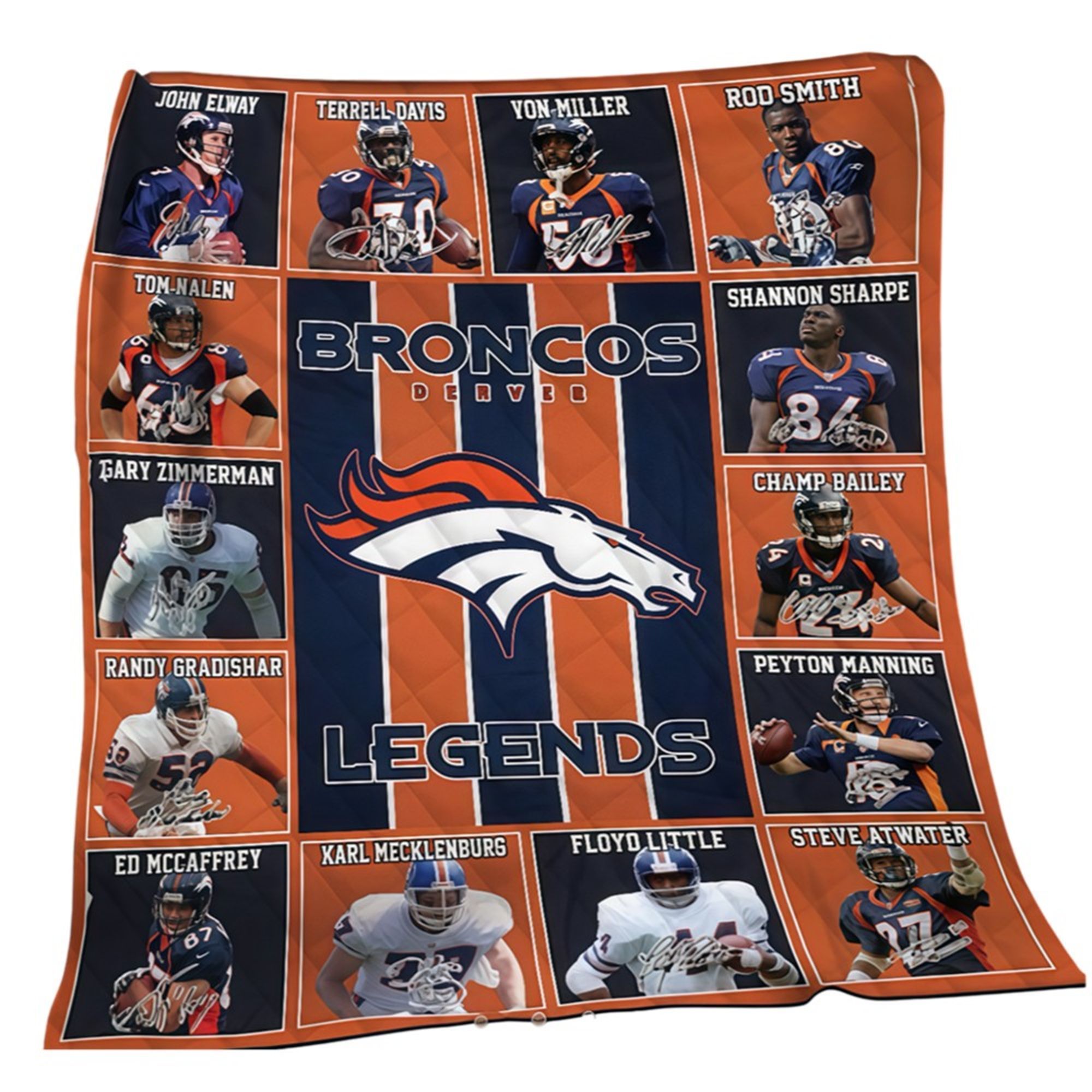 2025 Broncos Legends Players Blanket 2 2025 Broncos Legends Players Blanket 1 2
